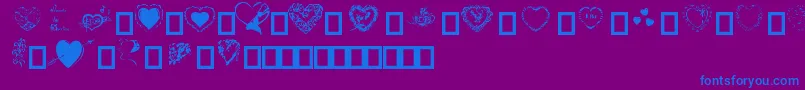 HeartsByDarrian Font – Blue Fonts on Purple Background