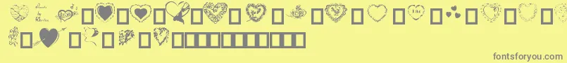 HeartsByDarrian Font – Gray Fonts on Yellow Background