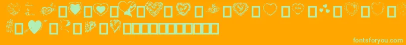 Lisätietoja HeartsByDarrian-fontista HeartsByDarrian-fontti – vihreät fontit oranssilla taustalla