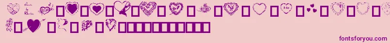 HeartsByDarrian Font – Purple Fonts on Pink Background