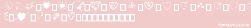 HeartsByDarrian-fontti – valkoiset fontit vaaleanpunaisella taustalla