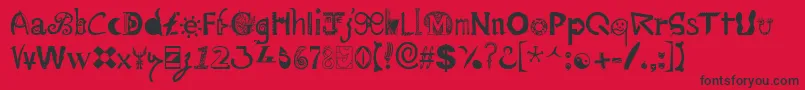 Mailart Font – Black Fonts on Red Background