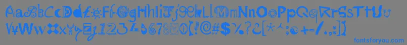 Mailart Font – Blue Fonts on Gray Background