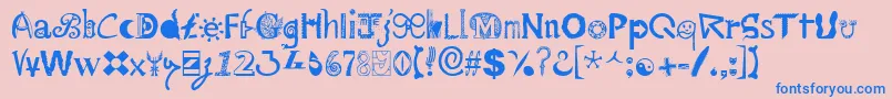 Mailart Font – Blue Fonts on Pink Background