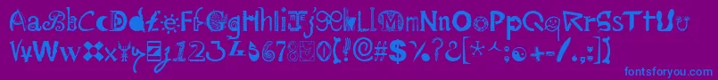 Mailart Font – Blue Fonts on Purple Background