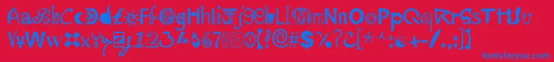 Mailart Font – Blue Fonts on Red Background