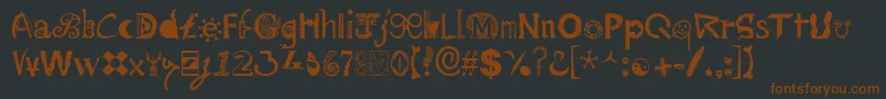 Mailart Font – Brown Fonts on Black Background