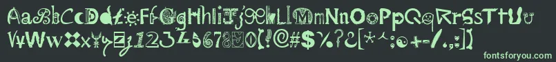 Mailart Font – Green Fonts on Black Background