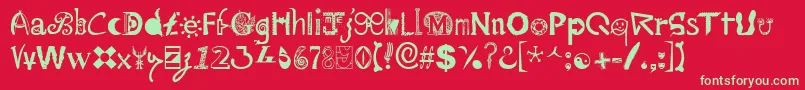 Mailart Font – Green Fonts on Red Background