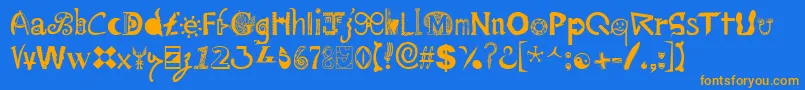Mailart Font – Orange Fonts on Blue Background