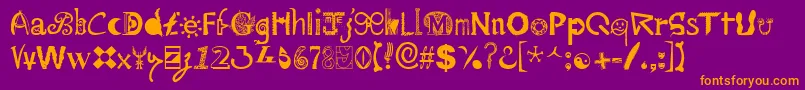 Mailart Font – Orange Fonts on Purple Background