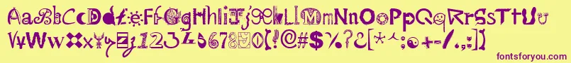 Mailart Font – Purple Fonts on Yellow Background