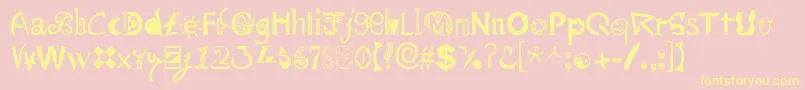 Mailart Font – Yellow Fonts on Pink Background