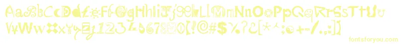 Mailart Font – Yellow Fonts on White Background