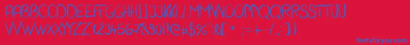 AntlerCaps-Schriftart – Blaue Schriften auf rotem Hintergrund