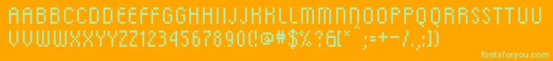 DscRg Font – Green Fonts on Orange Background