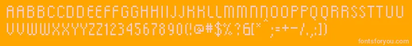 DscRg-fontti – vaaleanpunaiset fontit oranssilla taustalla