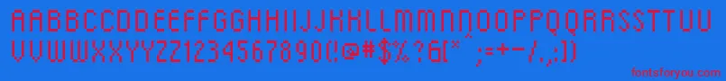 DscRg Font – Red Fonts on Blue Background