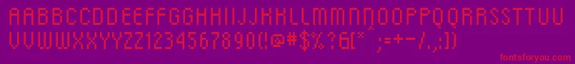 DscRg Font – Red Fonts on Purple Background