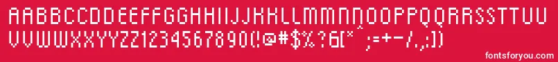 DscRg Font – White Fonts on Red Background