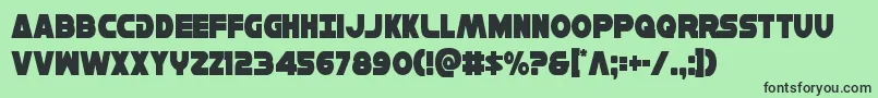 フォントHansolov3cond – 緑の背景に黒い文字