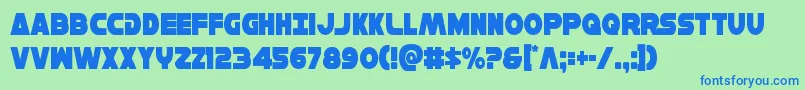 Hansolov3cond Font – Blue Fonts on Green Background