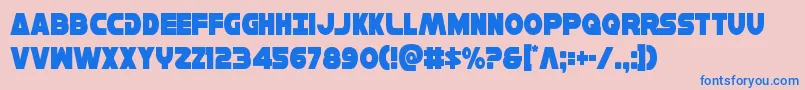 フォントHansolov3cond – ピンクの背景に青い文字