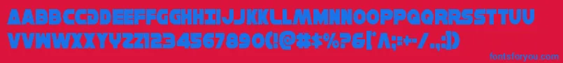 Hansolov3cond Font – Blue Fonts on Red Background