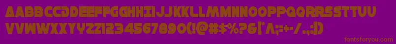 フォントHansolov3cond – 紫色の背景に茶色のフォント