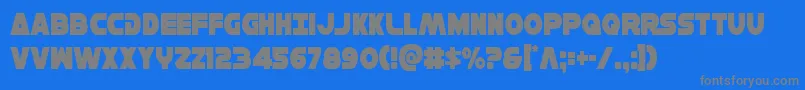 Hansolov3cond-fontti – harmaat kirjasimet sinisellä taustalla