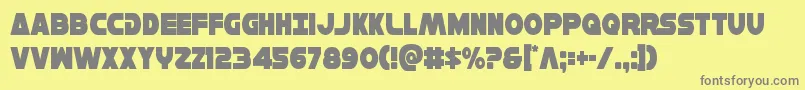 Hansolov3cond-fontti – harmaat kirjasimet keltaisella taustalla