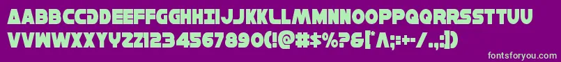 Hansolov3cond-fontti – vihreät fontit violetilla taustalla