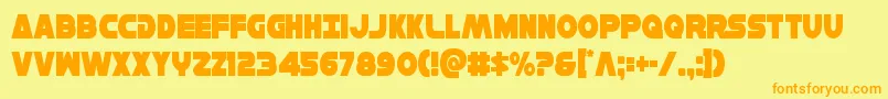 Hansolov3cond Font – Orange Fonts on Yellow Background