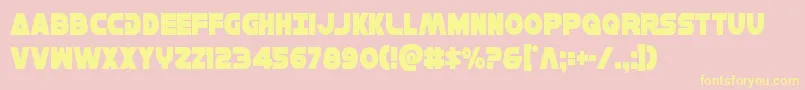 Hansolov3cond Font – Yellow Fonts on Pink Background