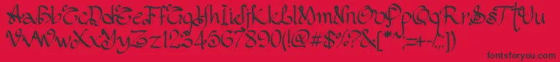 PwGothicStyle Font – Black Fonts on Red Background