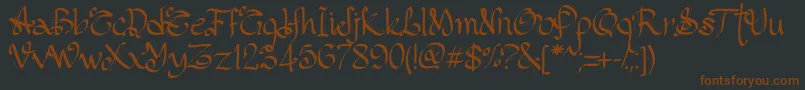 PwGothicStyle Font – Brown Fonts on Black Background