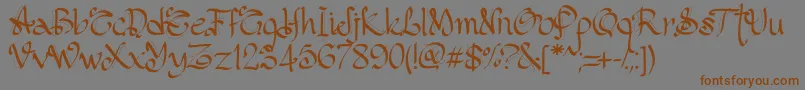 PwGothicStyle Font – Brown Fonts on Gray Background