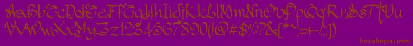 PwGothicStyle Font – Brown Fonts on Purple Background
