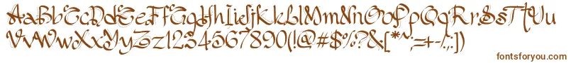 PwGothicStyle Font – Brown Fonts on White Background