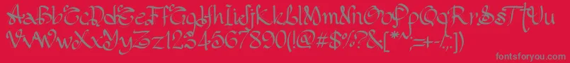 PwGothicStyle Font – Gray Fonts on Red Background