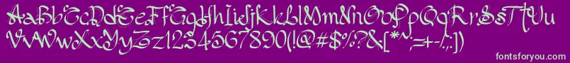PwGothicStyle Font – Green Fonts on Purple Background
