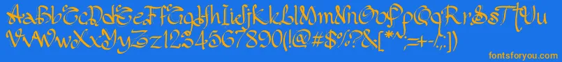 PwGothicStyle Font – Orange Fonts on Blue Background