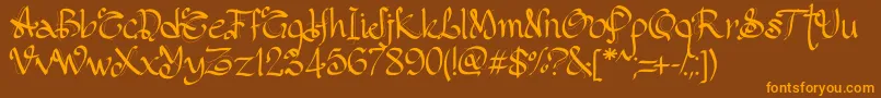 PwGothicStyle Font – Orange Fonts on Brown Background