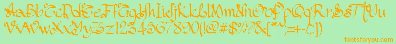 PwGothicStyle Font – Orange Fonts on Green Background