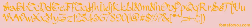 PwGothicStyle Font – Orange Fonts on Pink Background