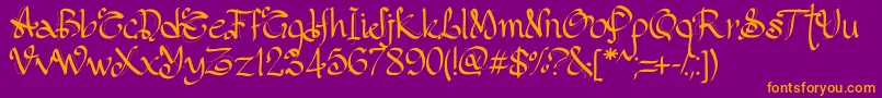 PwGothicStyle Font – Orange Fonts on Purple Background