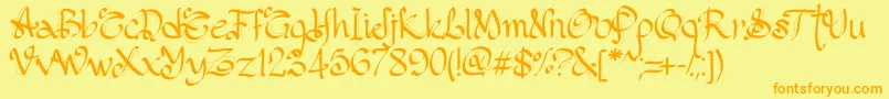 PwGothicStyle Font – Orange Fonts on Yellow Background