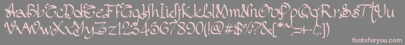 PwGothicStyle Font – Pink Fonts on Gray Background