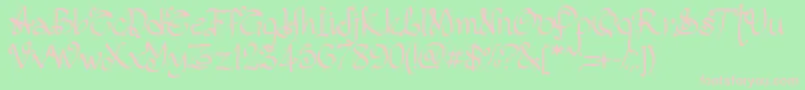 PwGothicStyle Font – Pink Fonts on Green Background