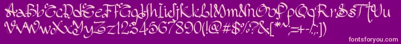 PwGothicStyle Font – Pink Fonts on Purple Background